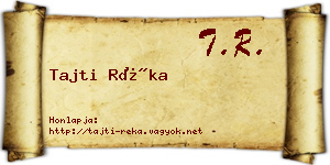 Tajti Réka névjegykártya
